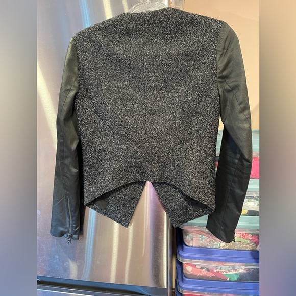 Banana Republic Factory Mixed Media Moto Jacket size 0 - Picture 3 of 8